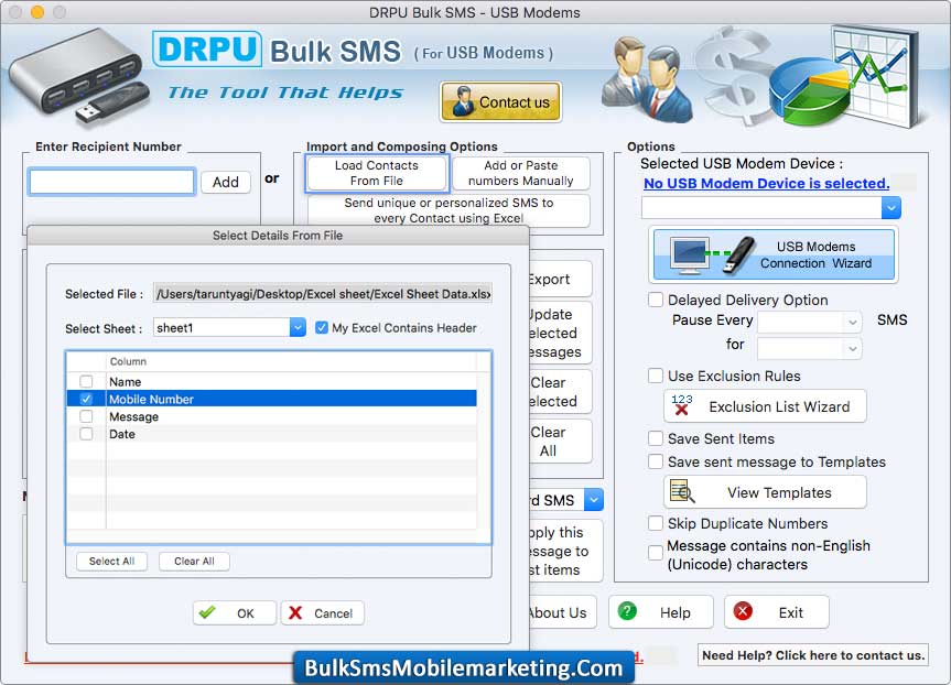 Mac Bulk SMS Mobile Marketing - USB Modems