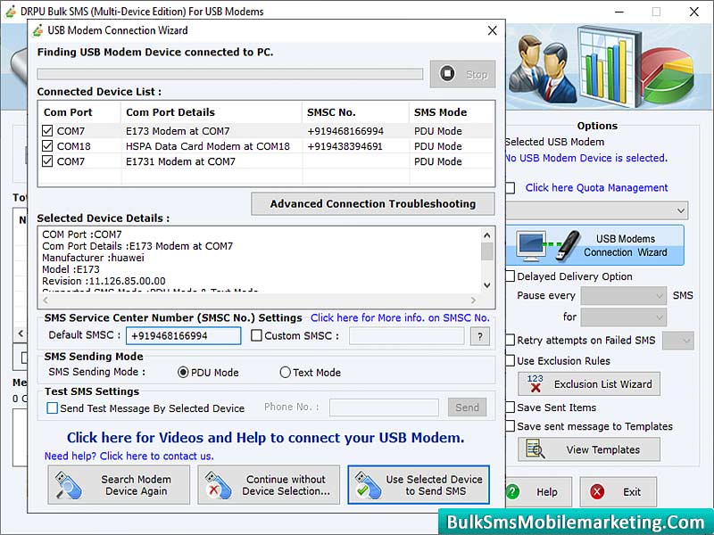 Screenshot of Bulk SMS Mobile Marketing Multi Modem 8.2.2.1