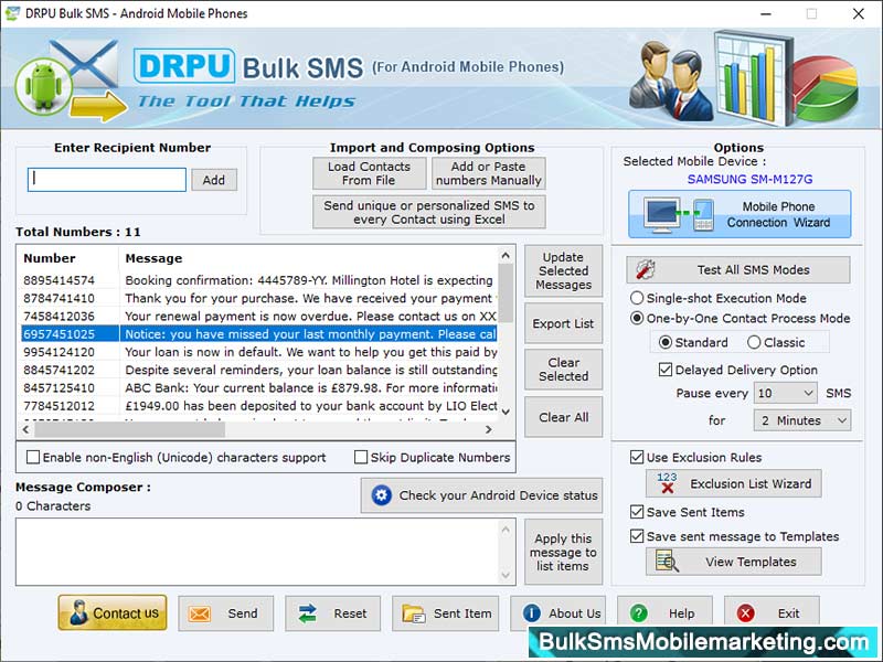 Screenshot of Bulk SMS Marketing Software for Android 8.3.4.6