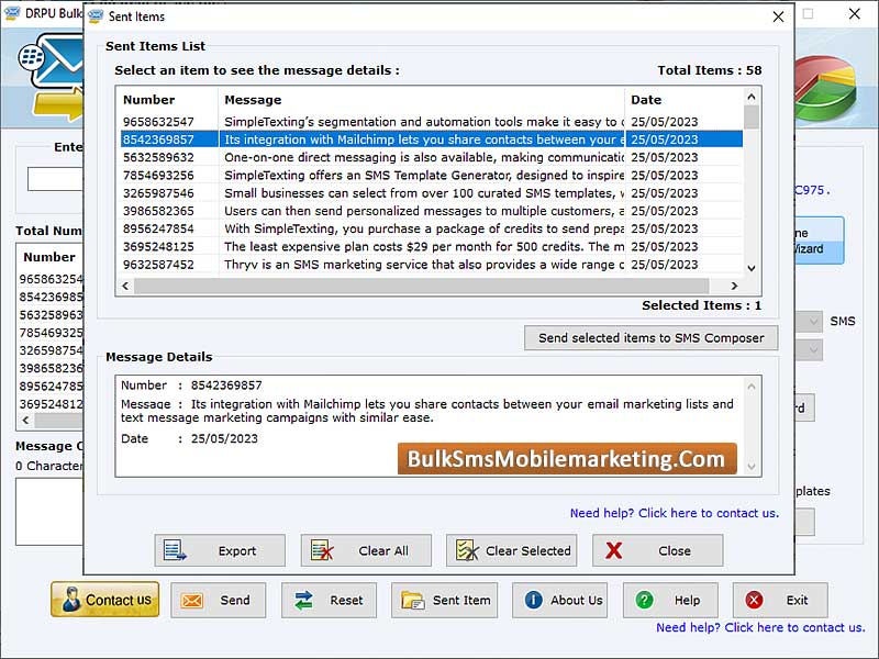 Screenshot of Bulk SMS Marketing Blackberry