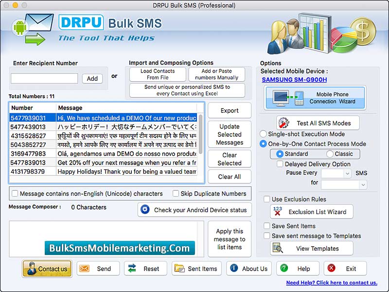 Mac Bulk SMS Software for Android 8.1.9.4 full