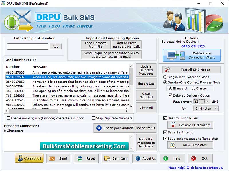 Bulk SMS Mobile Marketing Software screenshot