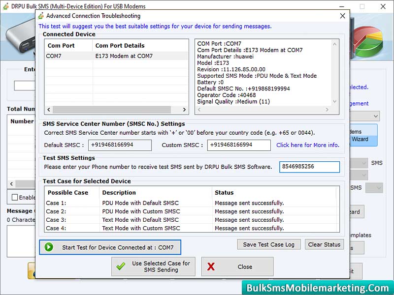 Screenshot of USB Modem SMS Marketing